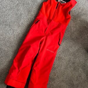 Boys Red Spyder Ski Bib Sz 6